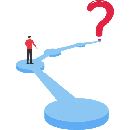 Businessman on the road of question mark  Illustration
