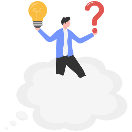 Businessman on thinking bubble  Illustration