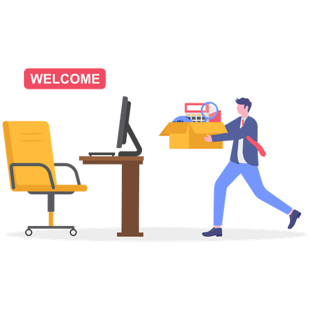 Businessman onboarding new staff  Illustration