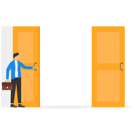 Effort Businessmen Open Doors For Successful Business Concept Business Illustration Illustration