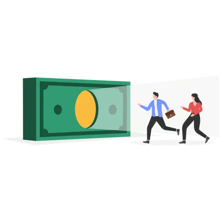 Businessman opening financial door  Illustration