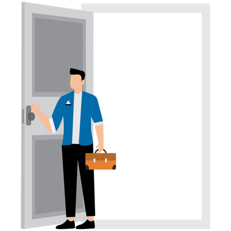 Businessman opening knowledge of door  Illustration