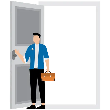 Businessman opening knowledge of door  Illustration