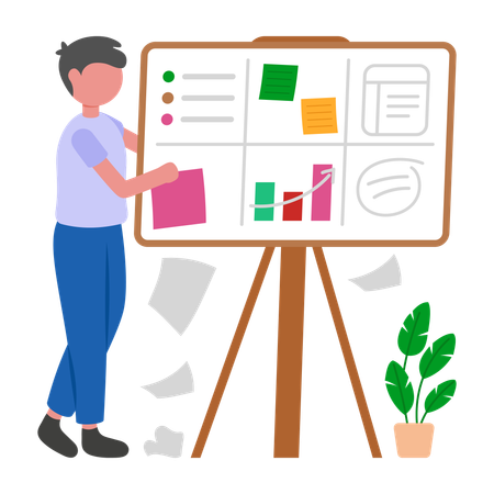 Businessman Organizing business Project  Illustration