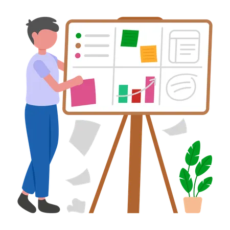Businessman Organizing business Project  Illustration