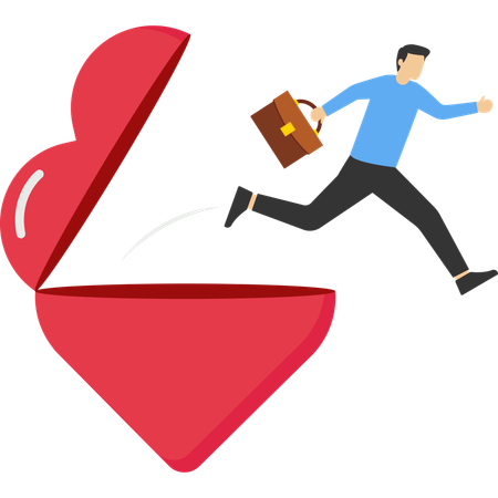 Businessman out of heart  Illustration