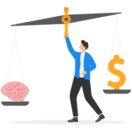 Businessman outweighing  small group  Illustration
