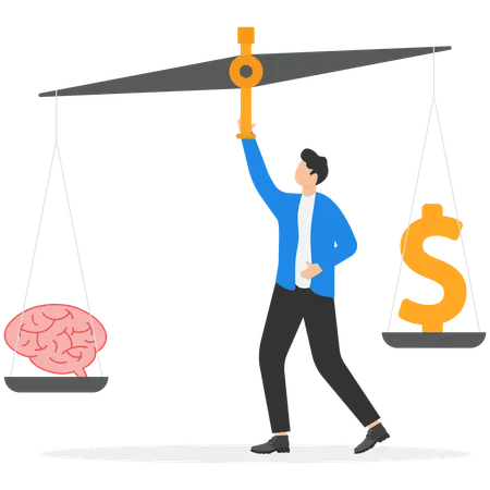 Businessman outweighing  small group  Illustration