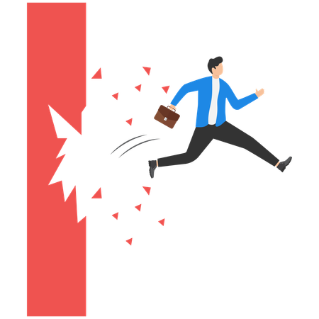 Businessman over the wall  Illustration
