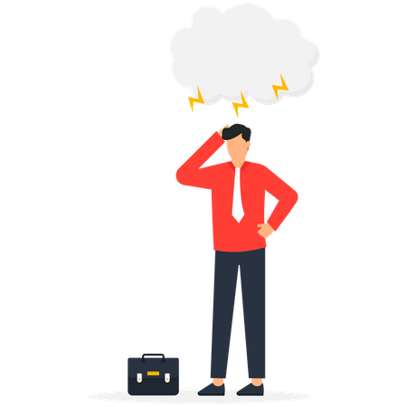 Businessman overcome risk  Illustration