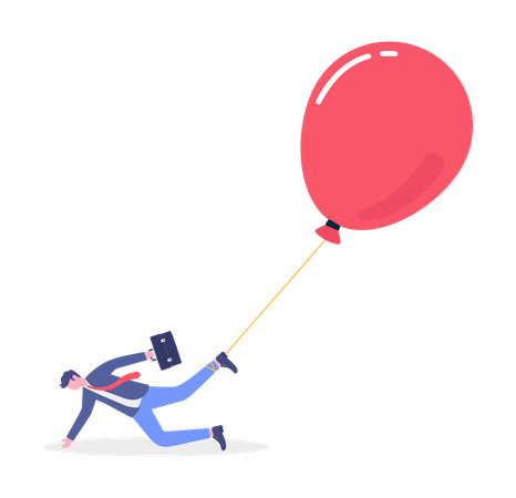 Businessman Overcoming Business Adversity  Illustration