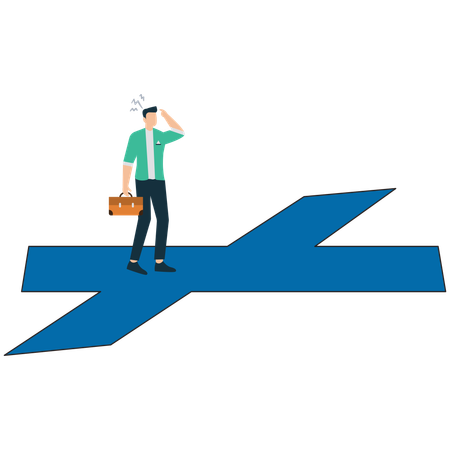 Businessman overcoming Business Challenges and Obstacles  Illustration