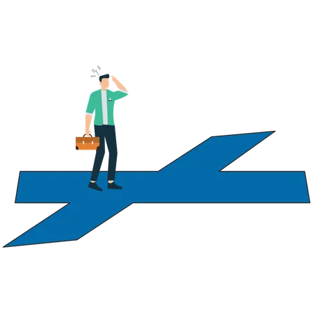 Businessman overcoming Business Challenges and Obstacles  Illustration