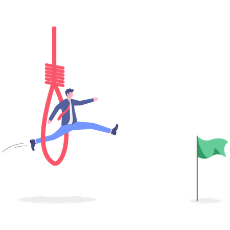 Businessman overcoming business challenges  Illustration