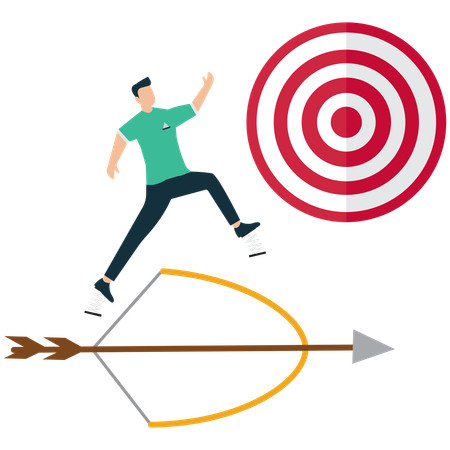 Businessman overcoming Business Challenges  Illustration