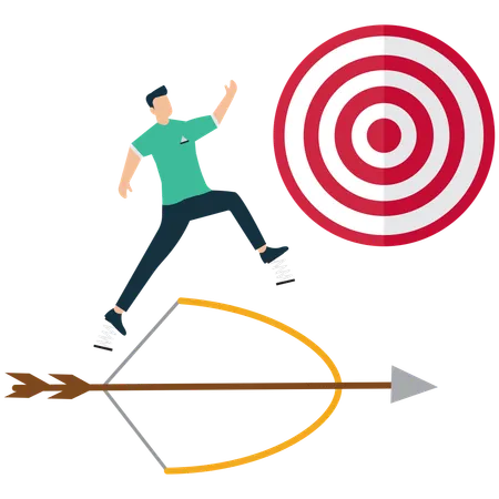 Businessman overcoming Business Challenges  Illustration