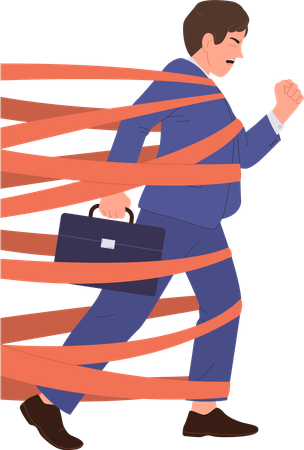 Businessman overcoming business obstacles  Illustration