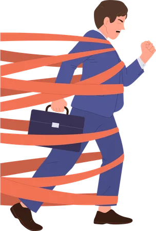 Businessman overcoming business obstacles  Illustration