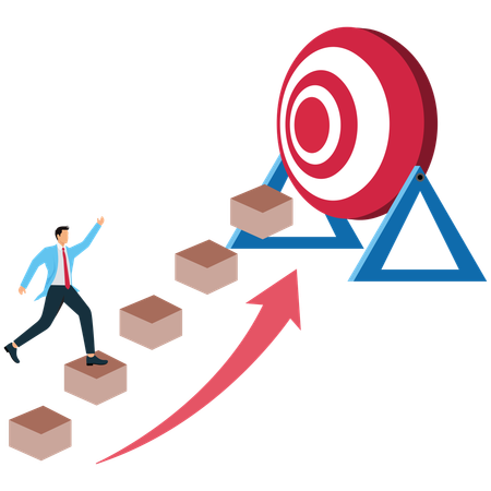 Businessman Overcoming Career Challenges  Illustration