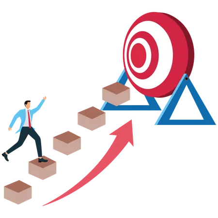 Businessman Overcoming Career Challenges  Illustration