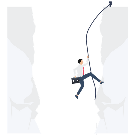 Businessman overcoming challenges in business Illustration