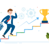 illustrations of business man overcoming obstacle