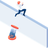 illustration for businessman overcoming obstacles