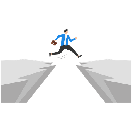 Businessman overcoming obstacles  Illustration