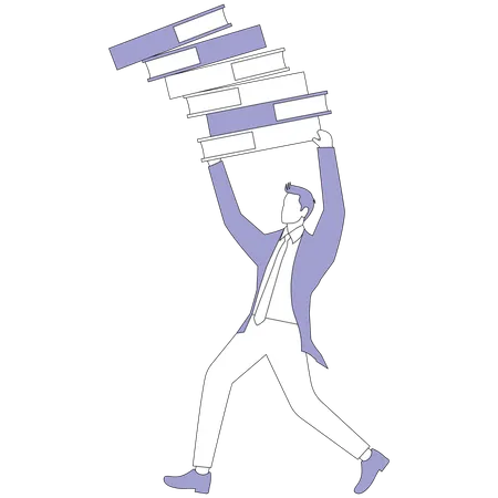 Businessman overload information  Illustration