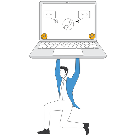 Businessman overload with information  Illustration