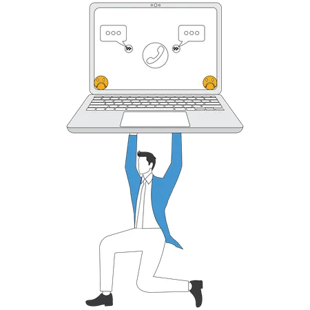 Businessman overload with information  Illustration