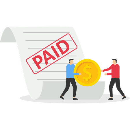 Businessman paid mortgage loan  Illustration