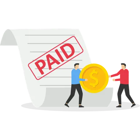 Businessman paid mortgage loan  Illustration