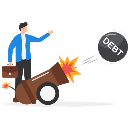 Businessman paid off all debts  Illustration