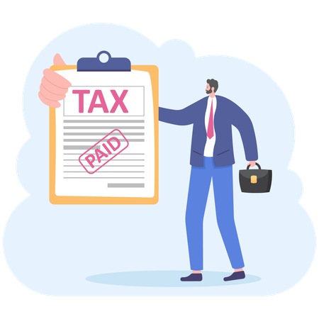 Businessman paid tax  Illustration