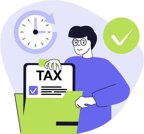 Businessman paying business tax  Illustration