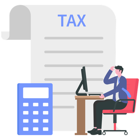 Businessman paying business tax  Illustration