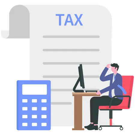 Businessman paying business tax  Illustration
