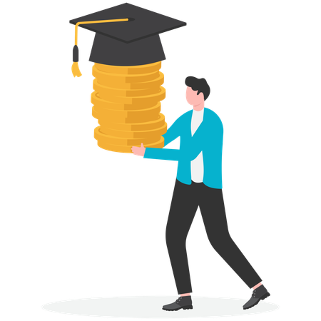 Businessman paying education fees  Illustration