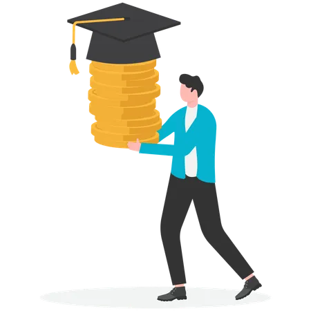 Businessman paying education fees  Illustration