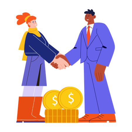 Businessman paying equity  Illustration