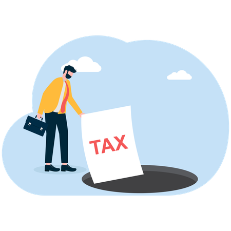 Businessman paying government tax  Illustration