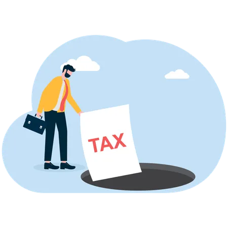 Businessman paying government tax  Illustration