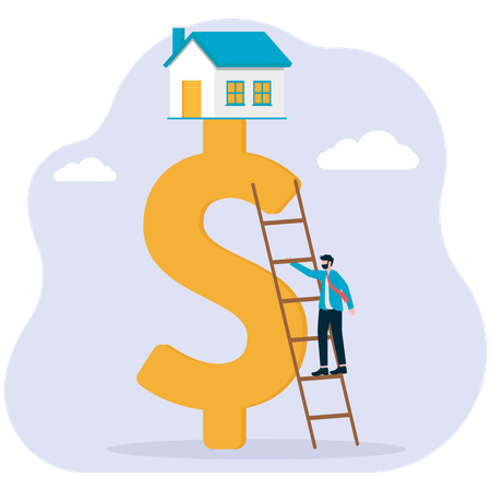 Businessman paying home loan  Illustration