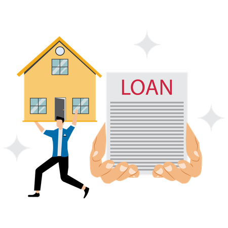 Businessman paying home loan  Illustration