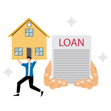 Businessman paying home loan  Illustration