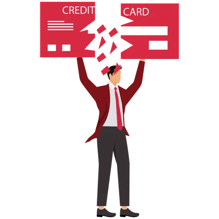 Businessman Paying Off Debt  Illustration