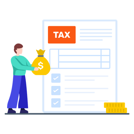 Businessman paying tax  Illustration