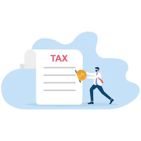 Businessman paying tax  Illustration