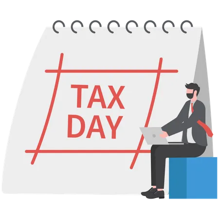 Businessman paying taxes to government  Illustration